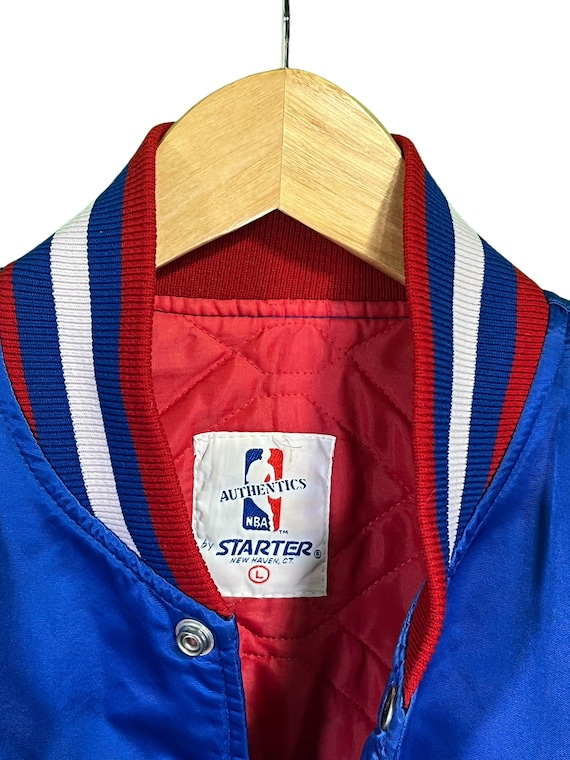 Vintage 80's Starter Detroit Pistons Satin Bomber Jacket Size