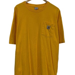 Vintage Y2K Carhartt Yellow Pocket Tee Size XL