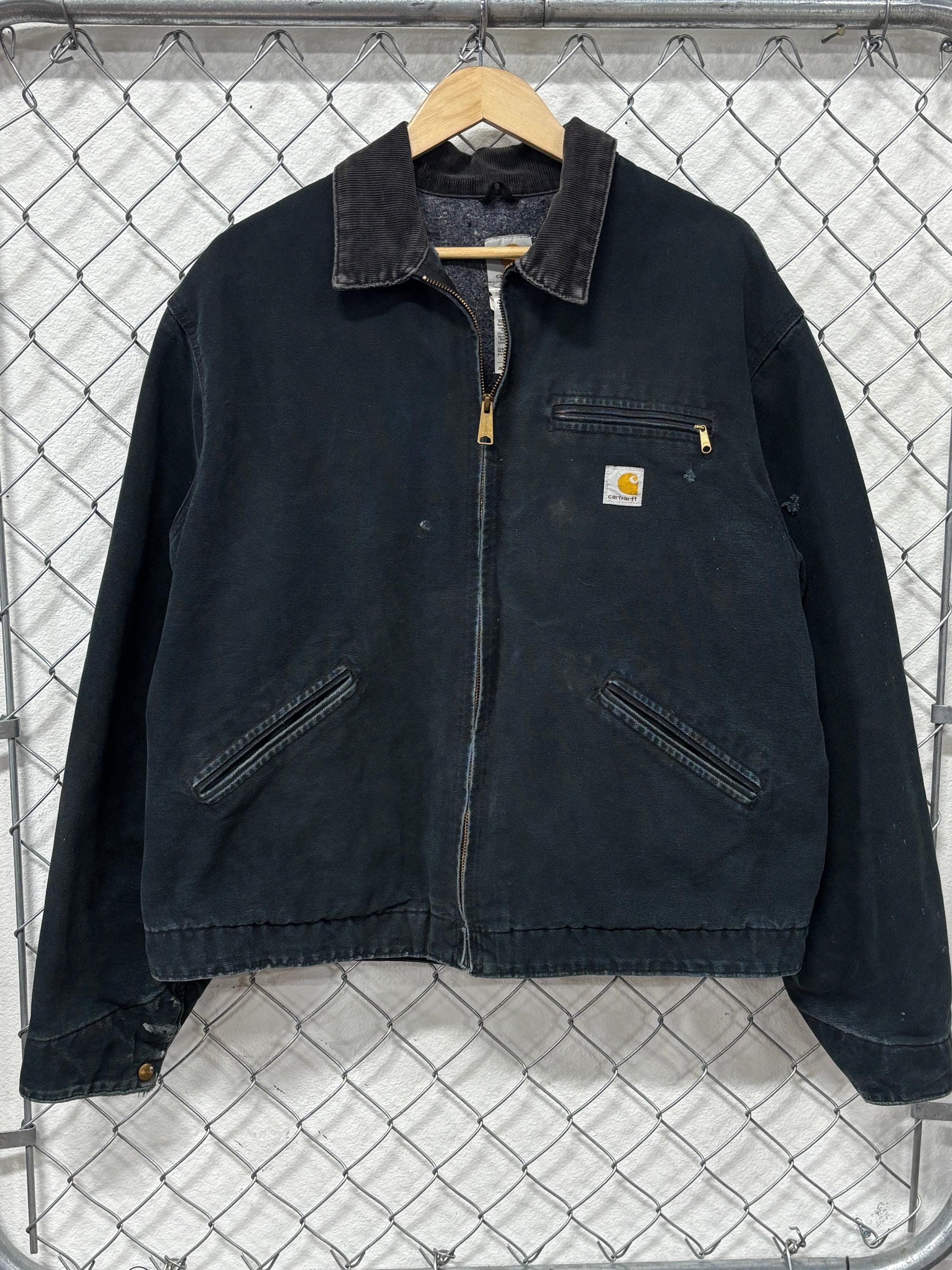 Vintage Carhartt J01 Black Detroit Blanket Lined Workwear Jacket