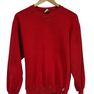 vintage des années 90 Russell Athletic rouge blanc ras du cou taille moyenne