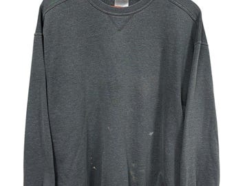 Vintage 90's Jerzees Premium Fit Grey Blank Crewneck Sweater Size XL