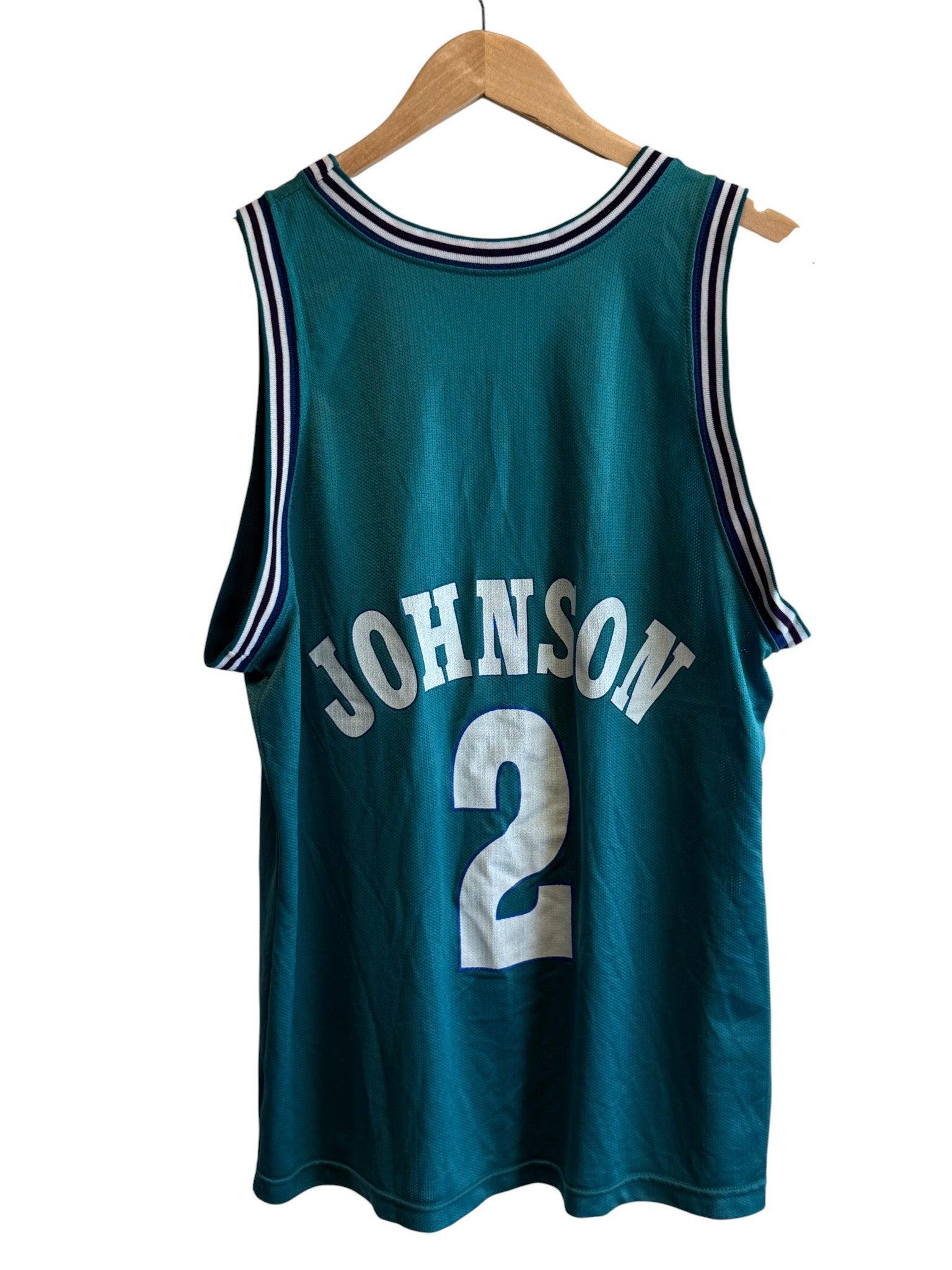 Vintage Charlotte Hornets Larry Johnson #2 Champion Jersey Size