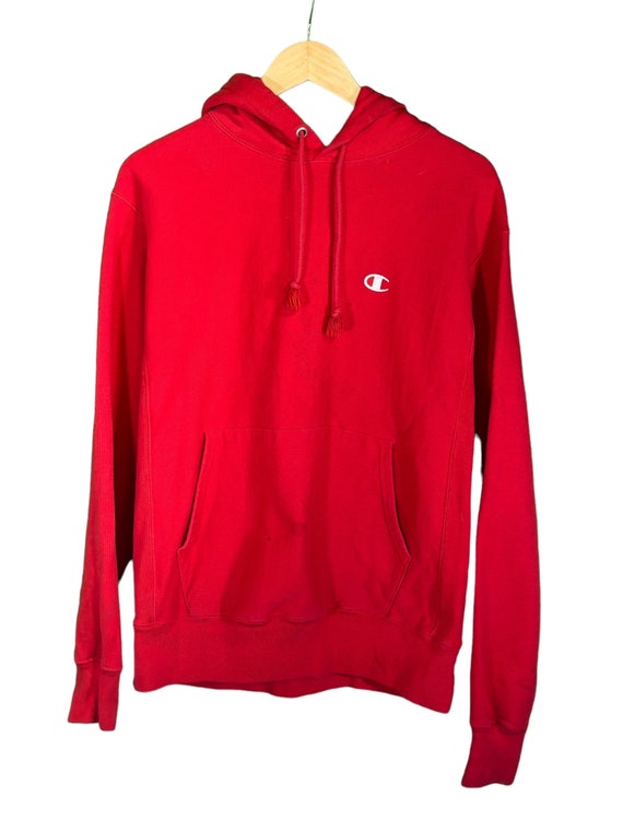 Vintage 00's Champion Reverse Weave Red Hoodie Siz