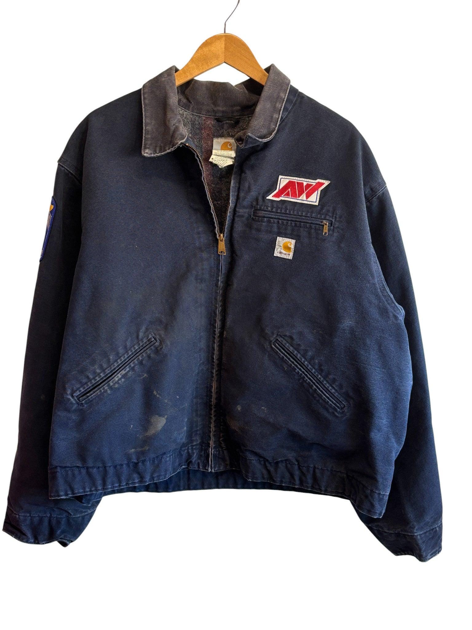 Vintage Carhartt Dark Navy J01 DNY Detroit Work Jacket Size 54 XXL