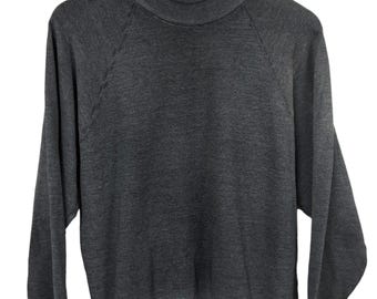 Vintage 90's Fruit of the Loom Blank Grey Faded Crewneck Sweater Size Large