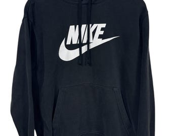 Sudadera con capucha Nike Futura Swoosh Logo negra, talla grande