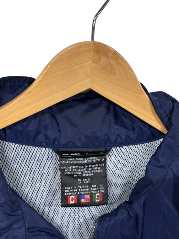 Vintage 90's Adidas Big Logo Navy Blue Gold Windbreaker Jacket