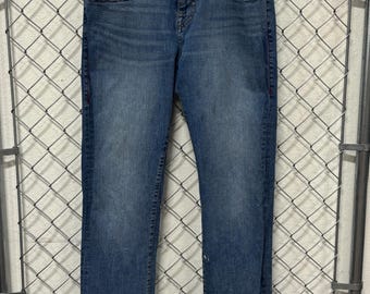 True Religion Ricky Relaxed Straight Light Wash Denim Jeans Size 34x34