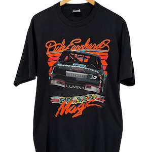 Vintage 90&#39;s NASCAR Dale Earnhardt Black Magic Racing Graphic Tee Size XL