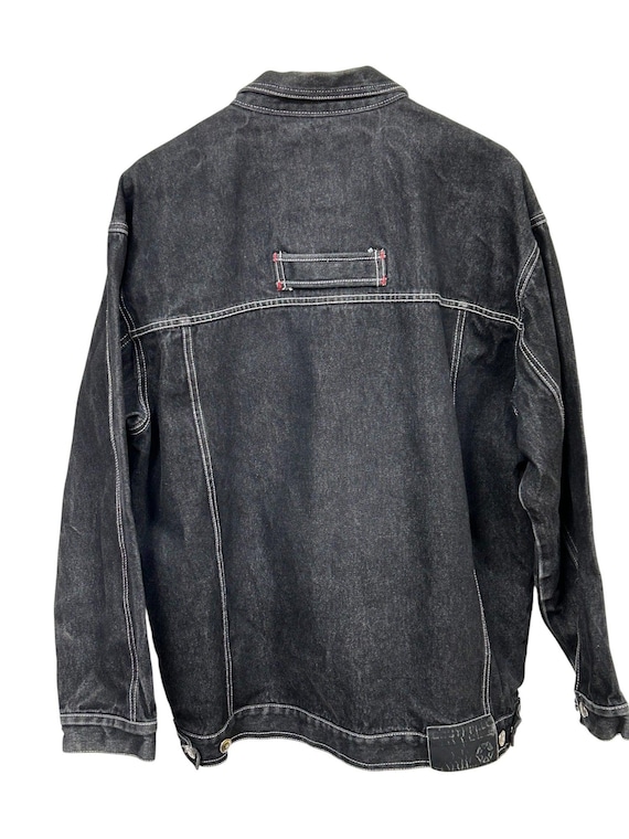 Vintage Y2K South Pole Black Denim Trucker Jacket Size Large 