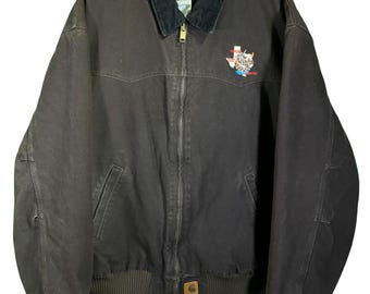 Vintage Carhartt Brown Santa Fe Embroidered Jacket J14 DKB