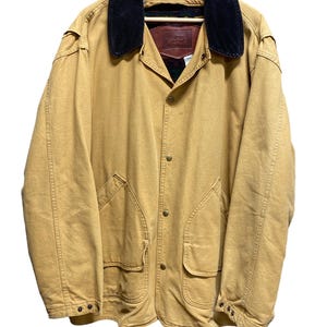 Vintage Woolrich Made in USA Light Brown Corduroy Collar Chore Jacket Size XL