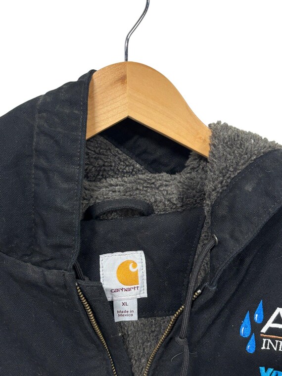 Vintage Carhartt J130 Black Zip up Hooded Work Jacket Size XL