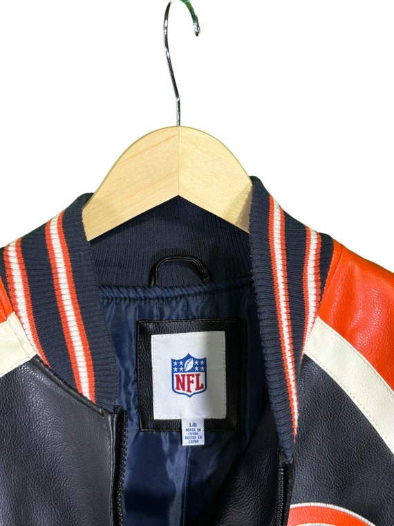 Vintage NFL Branded Chicago Bears Leather Zip Up … - image 3
