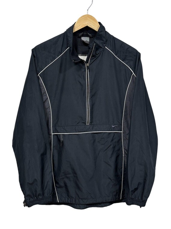 Vintage 00's Nike Half Zip Black Windbreaker Jacket Size XL