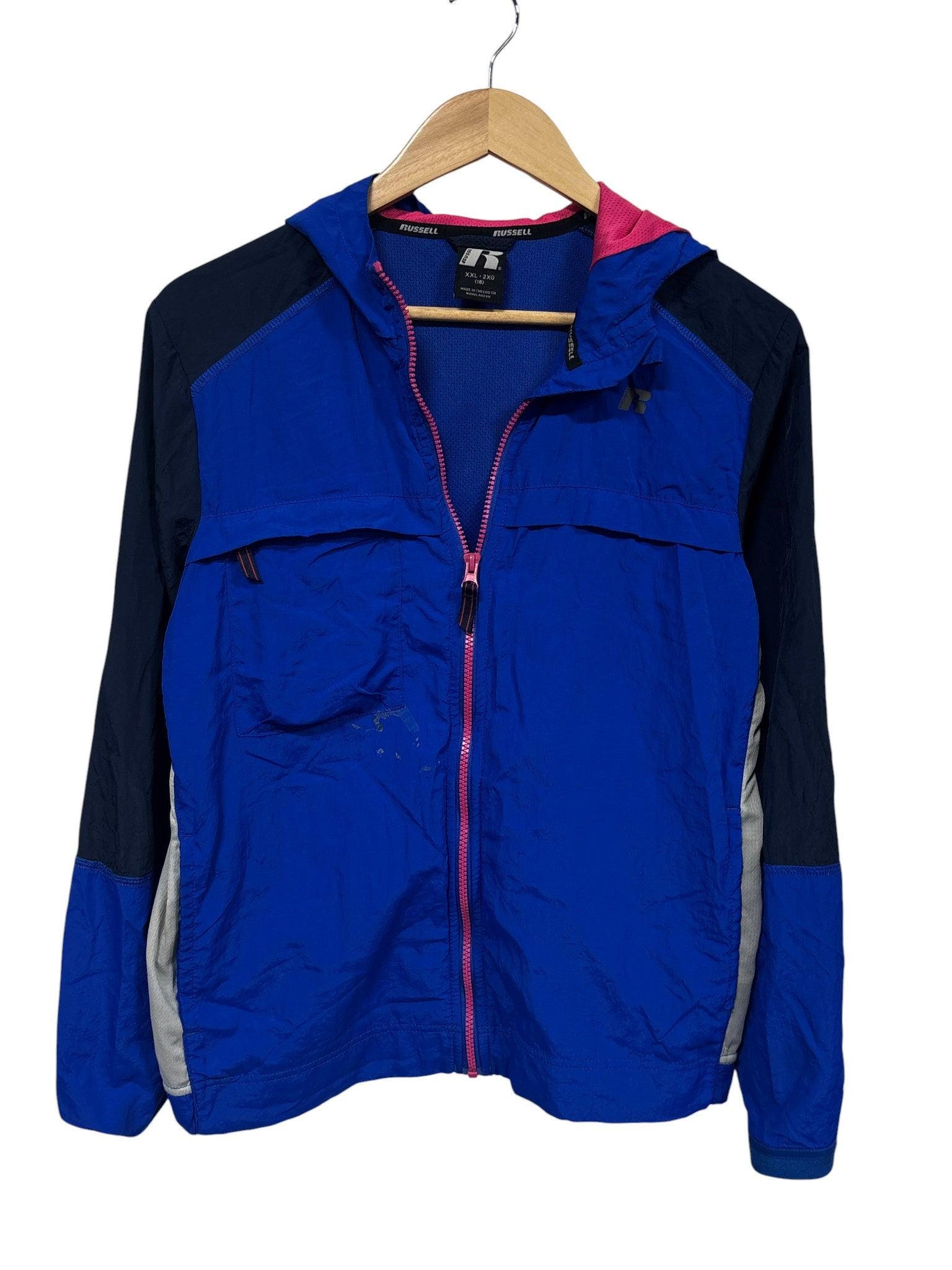 Vintage 90's Women's Russell Athletic Blue Zip up Jacket Size XXL