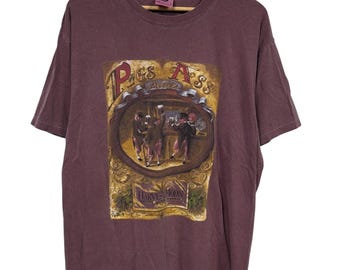 Camiseta gráfica promocional vintage de la cerveza Pigs Ass Porter de los años 90, talla grande