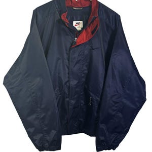 Vintage 90&#39;s Nike Navy Blue Full Zip Windbreaker Jacket Size Large