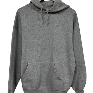Vintage 90&#39;s Jerzees Grey Blank Hoodie Size XL
