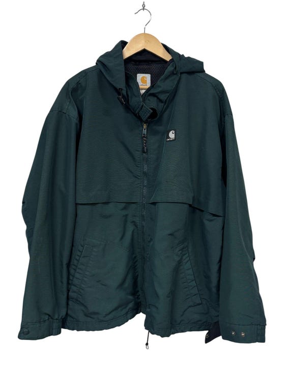 Vintage Carhartt Green Shell Rain Jacket Size XL - Etsy