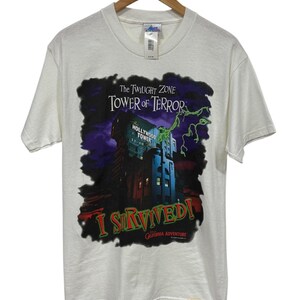 Vintage Disneyland Tower of Terror I Survived Graphic Tee Size Medium