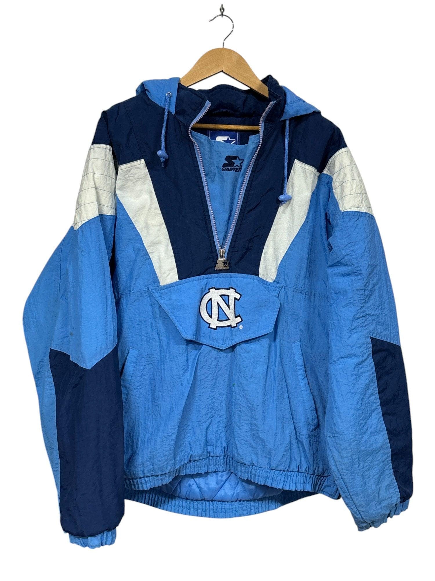 Vintage 90's Starter UNC Tar Heels Big Puffer Jacket Hooded Size
