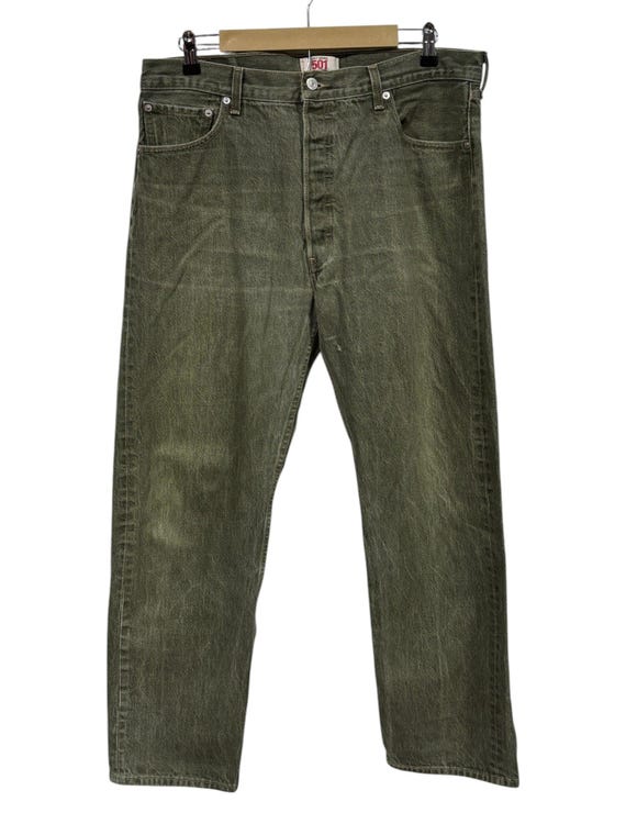 リーバイス　LEVI'S 501 W36 グリーン　デニム　ジーンズ Vintage Levi's 501 Green Denim Jeans Size 36x30 - Etsy