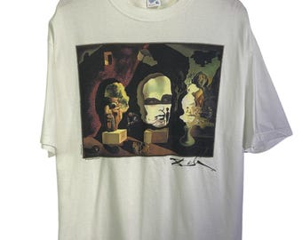 Vintage 90's Salvador Dali The Three Ages Art Graphic Tee Size XL