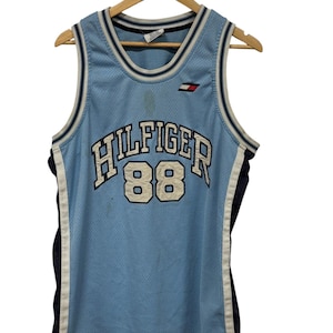 Vintage 90's Tommy Hilfiger UNC Blue 88 Basketball Jersey Size Large image 1