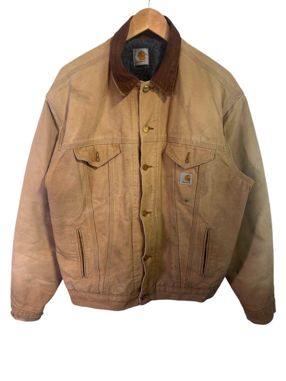 carhartt made in usa ジャケット 80s ? Vintage Carhartt Jacket Mens 4XL Tan Cotton Canvas Made in