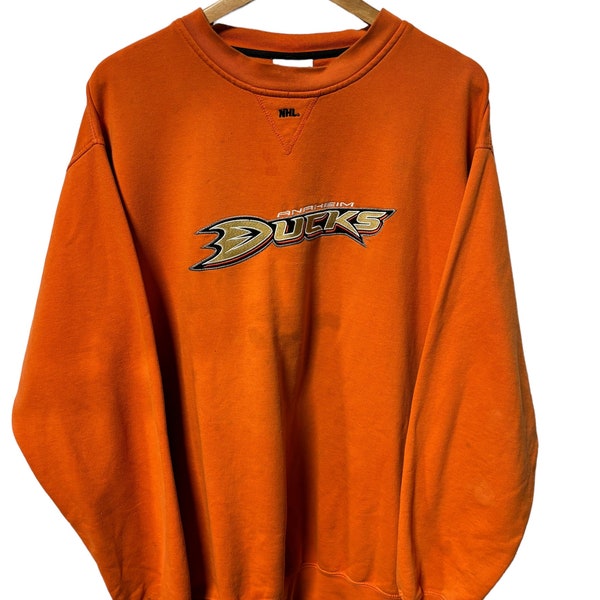 Vintage 90's Lee Sport Anaheim Ducks NHL Logo Graphic Crewneck Size XL