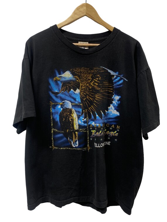 Vintage 1997 Yellowstone Bald Eagle Graphic Tee Size … - Gem
