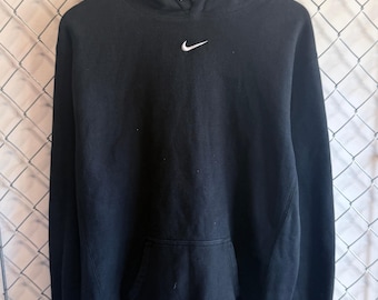 Nike Black Center Swoosh Hoodie Size Large