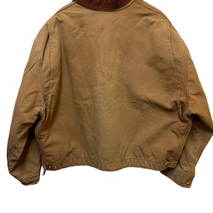 Chaqueta vintage Carhartt con forro de manta, estilo Detroit, color marrón, talla 4XL, EE. UU. imagen 2