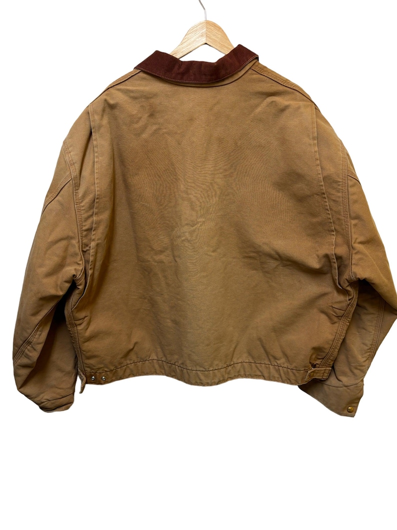 Chaqueta vintage Carhartt con forro de manta, estilo Detroit, color marrón, talla 4XL, EE. UU. imagen 2