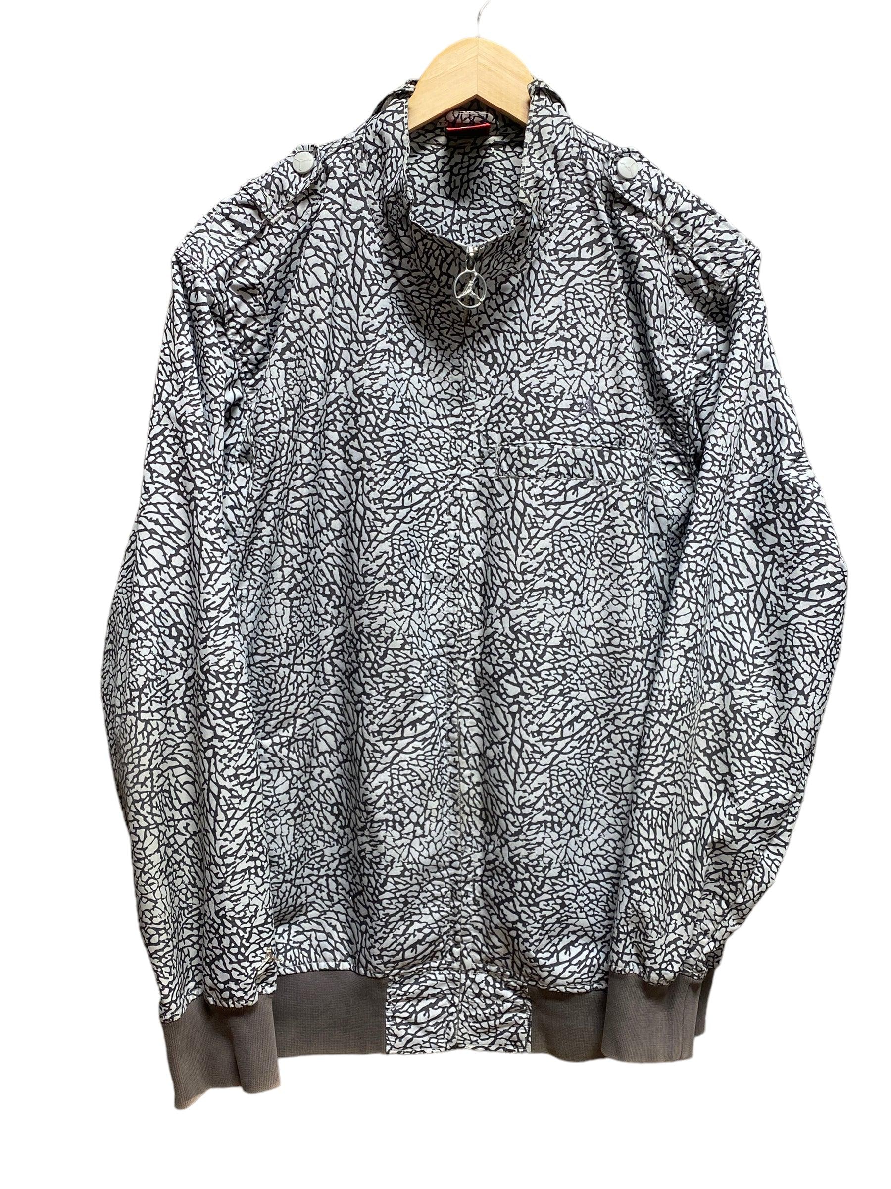 2007 Jordan Brand Fire Red 3 Release Elephant Print Zip up Jacket 