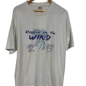 Vintage 90&#39;s Rockin the Wind Radio Station Graphic Tee Size XL