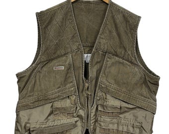 Vintage Columbia Sportswear Faded Utility Hunting Fishing Vest Size 3XL