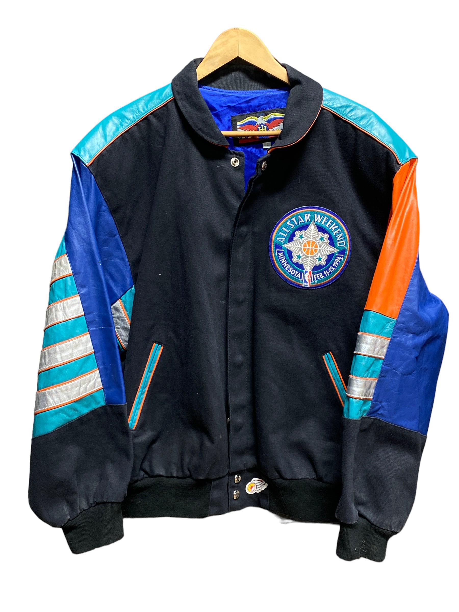 JEFF HAMILTON NBA Patch Logo Jacket Size 3X 75% Wool 20 Nylon -  Finland