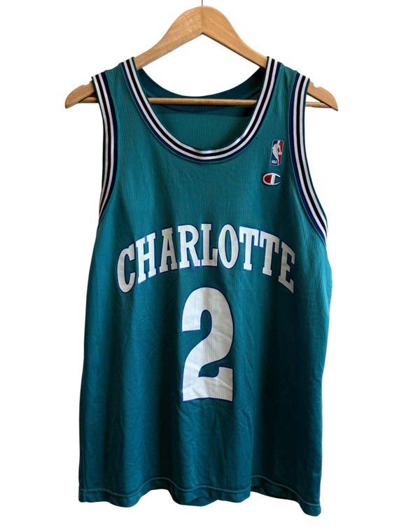 Vintage Charlotte Hornets Larry Johnson #2 Champion Jersey Size