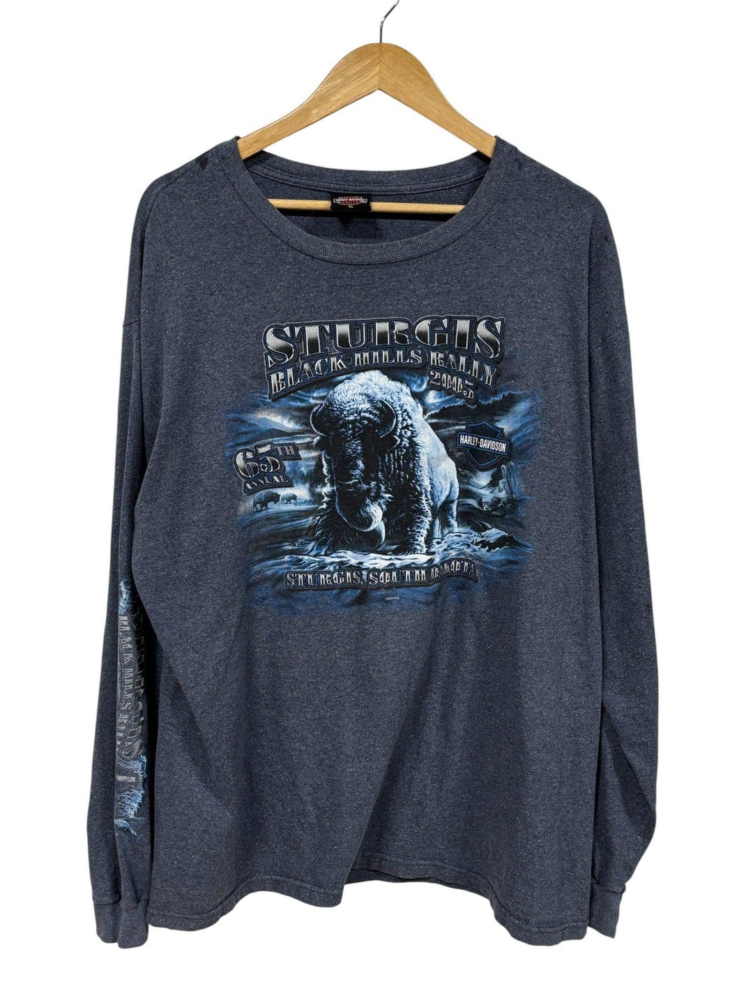 Harley Davidson Sturgis Black Hills Bison Long Sleeve Shirt Size