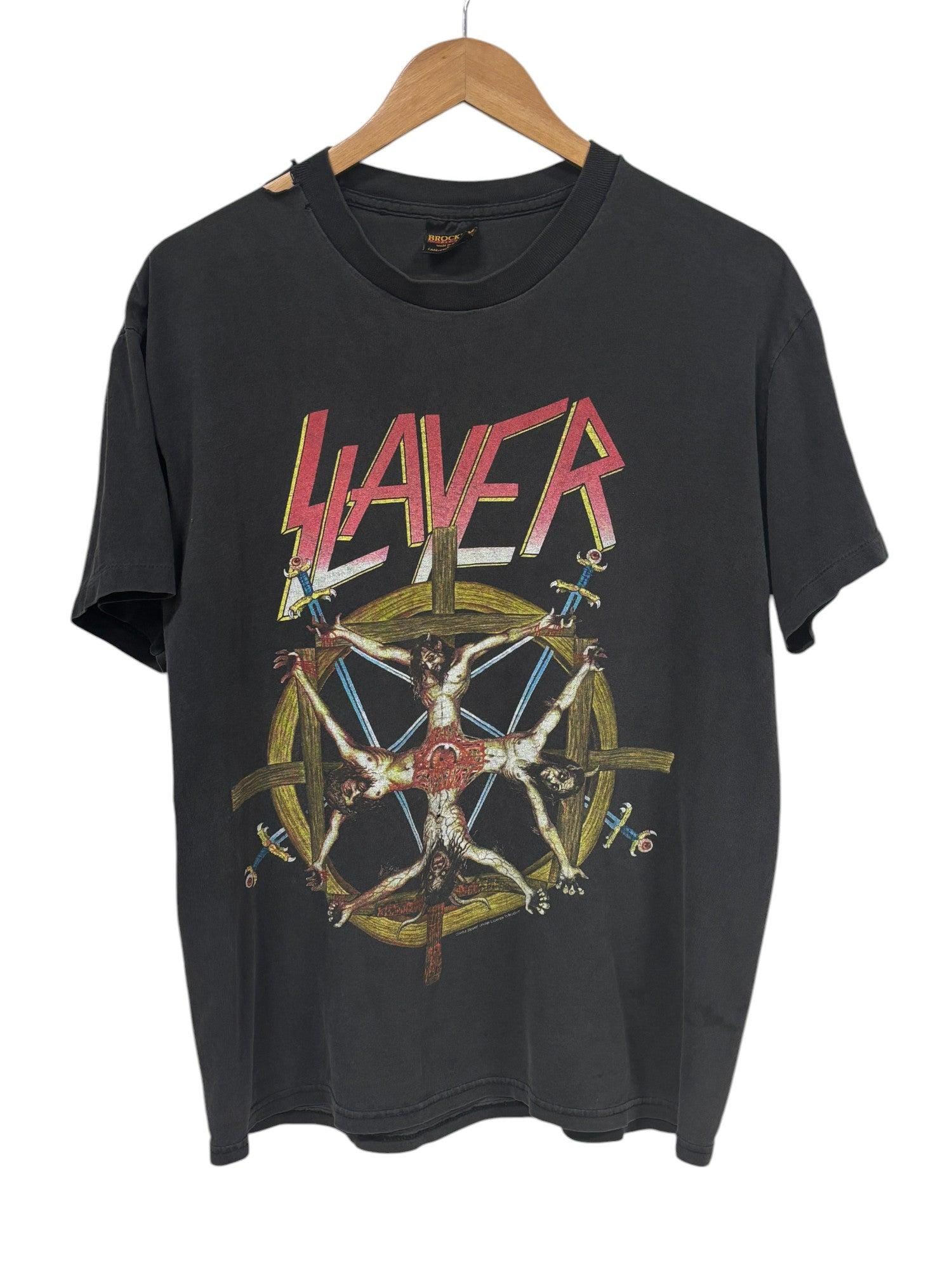 トップス Vintage 1994 Slayer / Circle of Beliefs Vintage 1994 Slayer Circle of Beliefs Brockum Tag Metal Band Tee