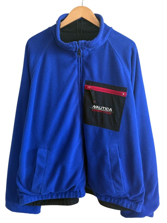 90s nautica ファイヤーマンジャケット size M 90s Nautica NS-83 Sailing Jacket Reversible Vintage Fleece Men