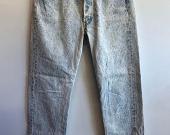Jeansy Levi's Acid Wash 501 0106 z lat 80., rozmiar 32x34