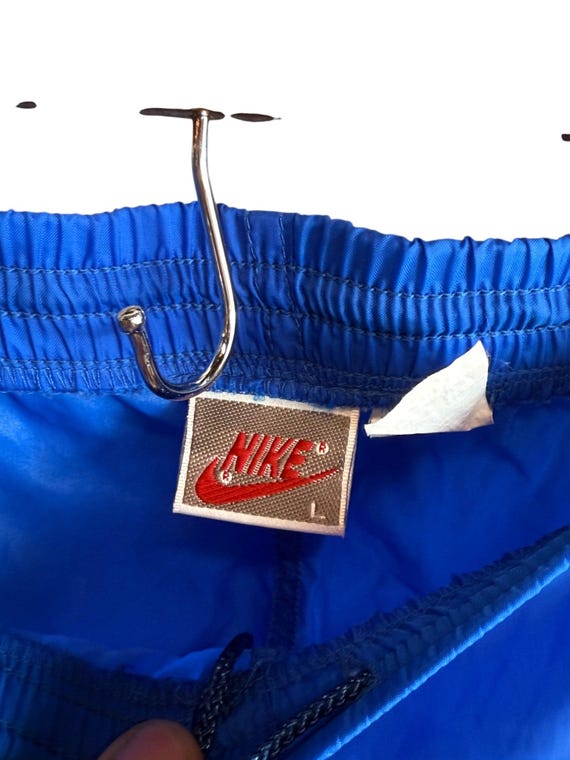 I-1760 NIKE ナイキ 銀タグ ウインドパンツ トレーニングウェア S 90\'s ビンテージ ホワイト 日本製 ナイキ NIKE 古着 パンツ メンズXL メンズM相当