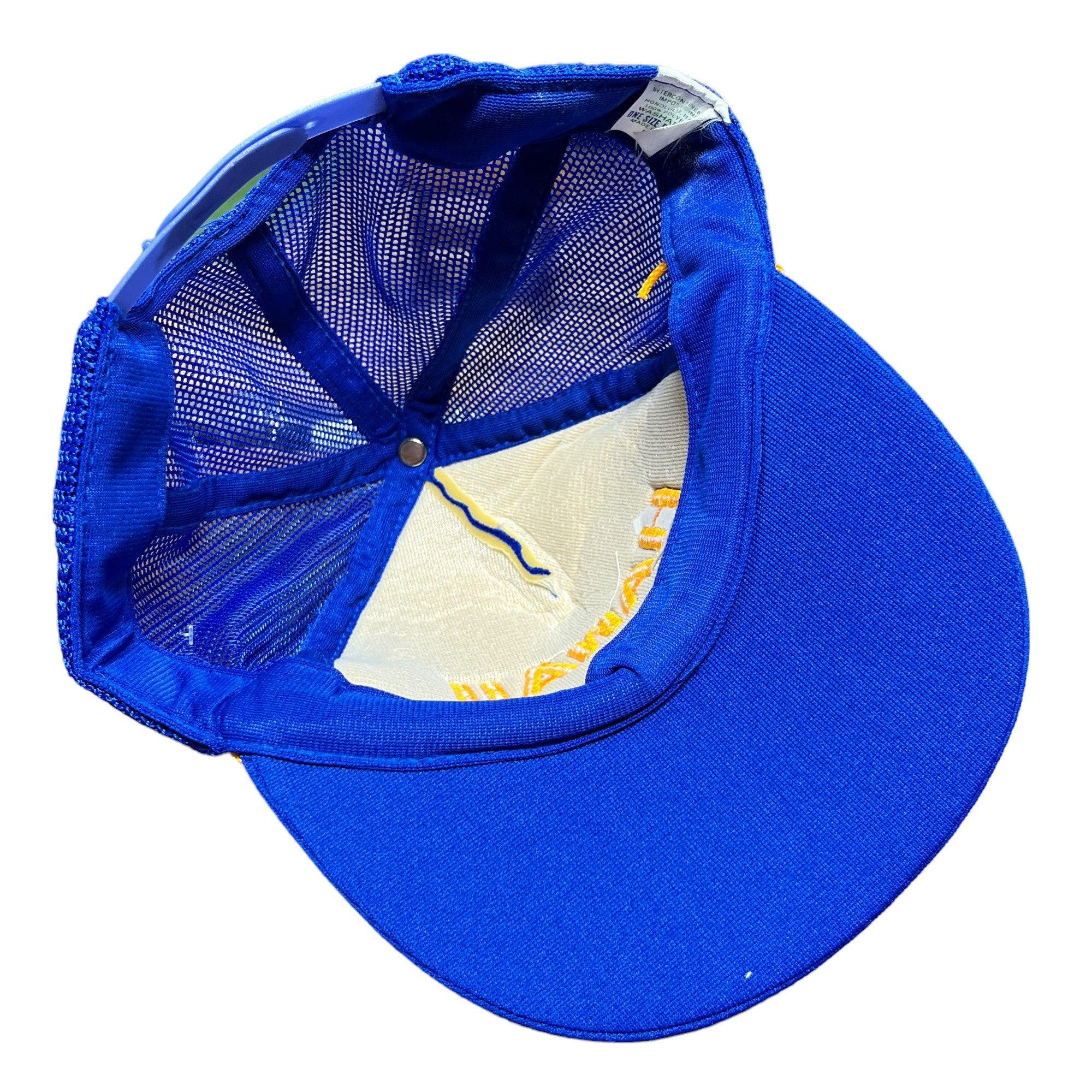 Vintage Husqvarna Truckers Hat Casquette bleue et orange snapback avec dos en maille tronçonneuse - France