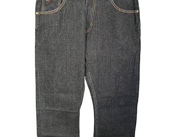 Vintage 90er Jahre Tommy Jeans Selvedge Dark Wash Denim Jeans Größe 32x30