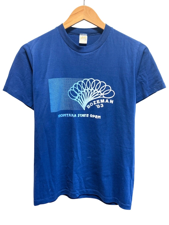 Vintage 1983 Bozeman Montana State Open Tennis Tournament Tee Size Medium