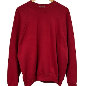 Pull ras du cou rouge vierge Fruit of the Loom vintage des années 90, taille XL