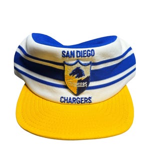 Vintage 80's AJD Classic Stripes San Diego Chargers Pillbox Hat
